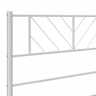 Bedframe met hoofdbord zonder matras metaal wit 75x190 cm 8