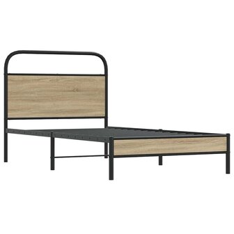 Bedframe zonder matras bewerkt hout gerookt eiken 90x190 cm 7