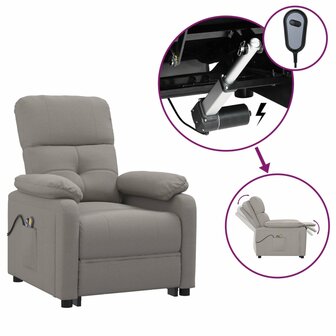 Massagestoel elektrisch stof taupe 2