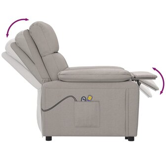 Massagestoel elektrisch stof taupe 8