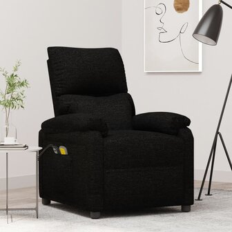 Massagestoel elektrisch stof zwart 1