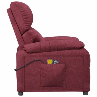 Massagestoel elektrisch stof wijnrood 5