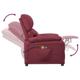 Massagestoel elektrisch stof wijnrood 8
