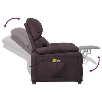 Massagestoel elektrisch verstelbaar stof donkerbruin 8