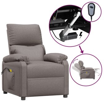 Massagestoel elektrisch stof taupe 2