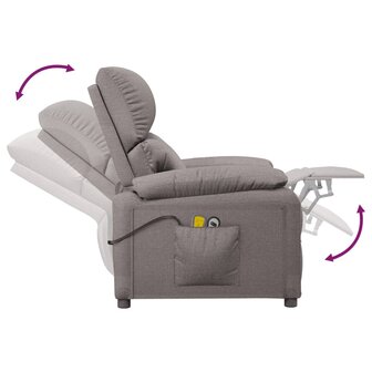 Massagestoel elektrisch stof taupe 8