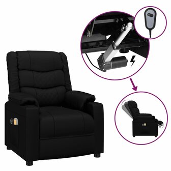 Massagestoel elektrisch kunstleer zwart 2
