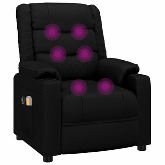 Massagestoel elektrisch kunstleer zwart 8