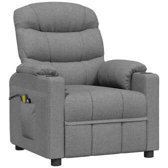 Massagestoel elektrisch stof lichtgrijs 3