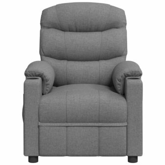 Massagestoel elektrisch stof lichtgrijs 4