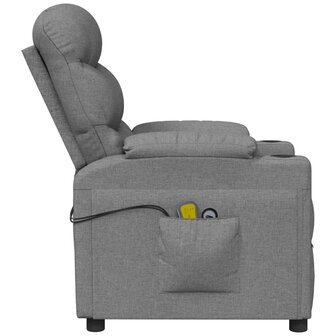 Massagestoel elektrisch stof lichtgrijs 5