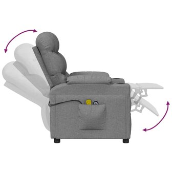Massagestoel elektrisch stof lichtgrijs 7
