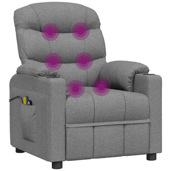 Massagestoel elektrisch stof lichtgrijs 8
