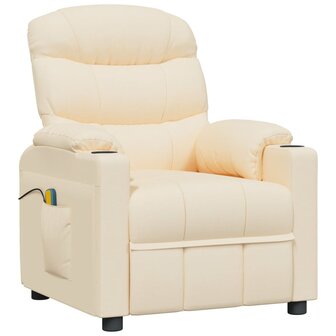 Massagestoel elektrisch stof cr&egrave;mekleurig 2