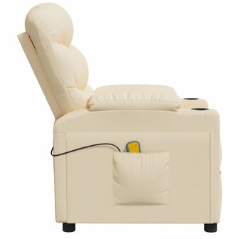Massagestoel elektrisch stof cr&egrave;mekleurig 4