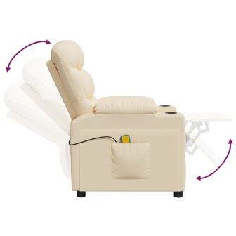 Massagestoel elektrisch stof cr&egrave;mekleurig 6