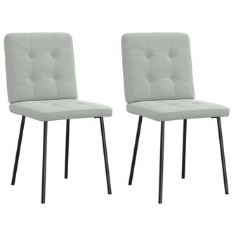 Eetkamerstoelen 2 st fluweel lichtgrijs 1