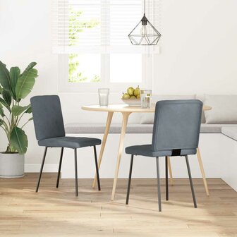 Eetkamerstoelen 2 st fluweel donkergrijs 2