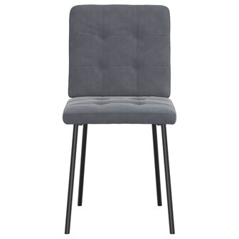 Eetkamerstoelen 2 st fluweel donkergrijs 4