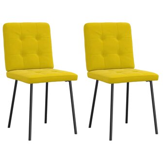 Eetkamerstoelen 2 st fluweel geel 1