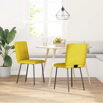 Eetkamerstoelen 2 st fluweel geel 2