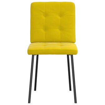 Eetkamerstoelen 2 st fluweel geel 4