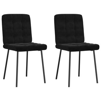 Eetkamerstoelen 2 st fluweel zwart 1