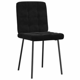 Eetkamerstoelen 2 st fluweel zwart 3