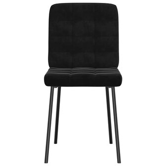 Eetkamerstoelen 2 st fluweel zwart 4