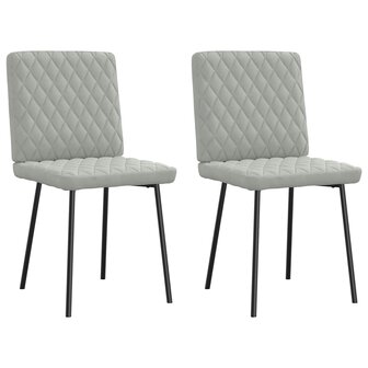 Eetkamerstoelen 2 st fluweel lichtgrijs 1
