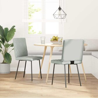 Eetkamerstoelen 2 st fluweel lichtgrijs 2