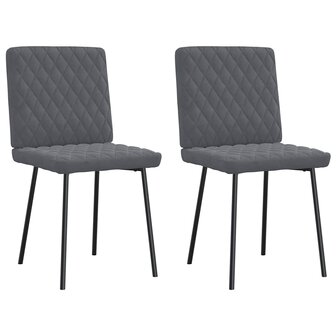Eetkamerstoelen 2 st fluweel donkergrijs 1