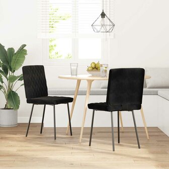 Eetkamerstoelen 2 st fluweel zwart 2