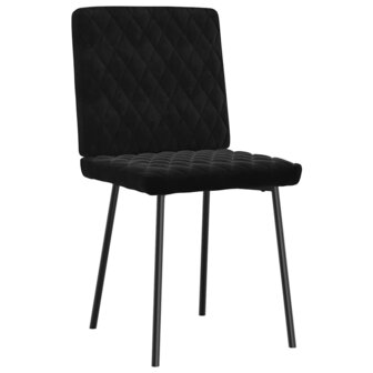 Eetkamerstoelen 2 st fluweel zwart 3