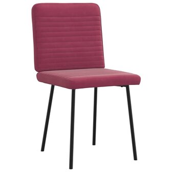 Eetkamerstoelen 2 st fluweel wijnrood 3