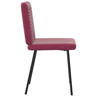 Eetkamerstoelen 2 st fluweel wijnrood 5