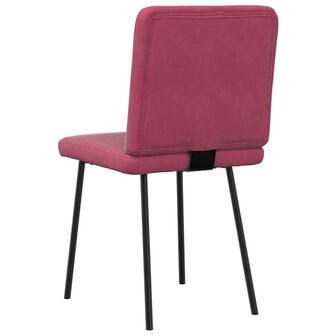 Eetkamerstoelen 2 st fluweel wijnrood 6