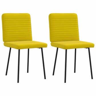 Eetkamerstoelen 2 st fluweel geel 1