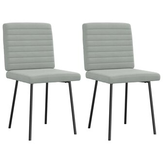 Eetkamerstoelen 2 st fluweel lichtgrijs 2