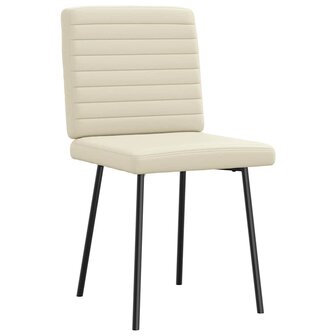 Eetkamerstoelen 2 st kunstleer cr&egrave;mekleurig 3