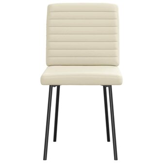 Eetkamerstoelen 2 st kunstleer cr&egrave;mekleurig 4