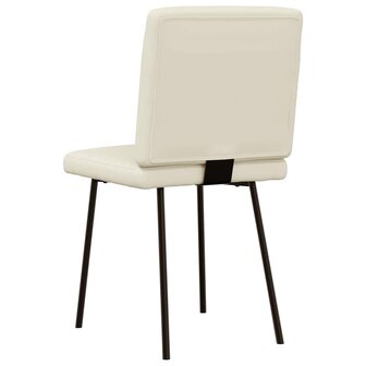Eetkamerstoelen 2 st kunstleer cr&egrave;mekleurig 6