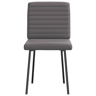 Eetkamerstoelen 2 st kunstleer grijs 4