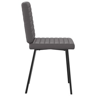 Eetkamerstoelen 2 st kunstleer grijs 5