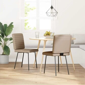 Eetkamerstoelen 2 st kunstleer cappuccinokleurig 1
