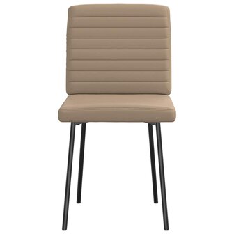 Eetkamerstoelen 2 st kunstleer cappuccinokleurig 4