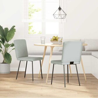 Eetkamerstoelen 2 st fluweel lichtgrijs 1
