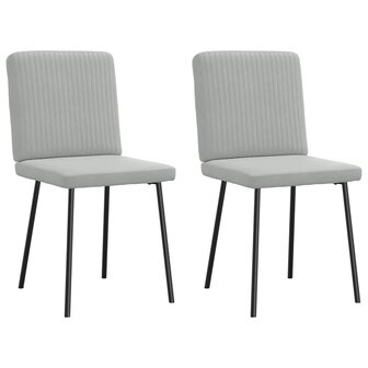 Eetkamerstoelen 2 st fluweel lichtgrijs 2