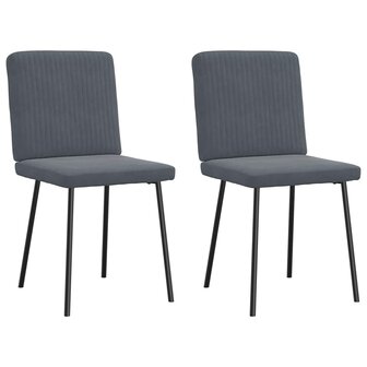 Eetkamerstoelen 2 st fluweel donkergrijs 2