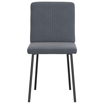 Eetkamerstoelen 2 st fluweel donkergrijs 4